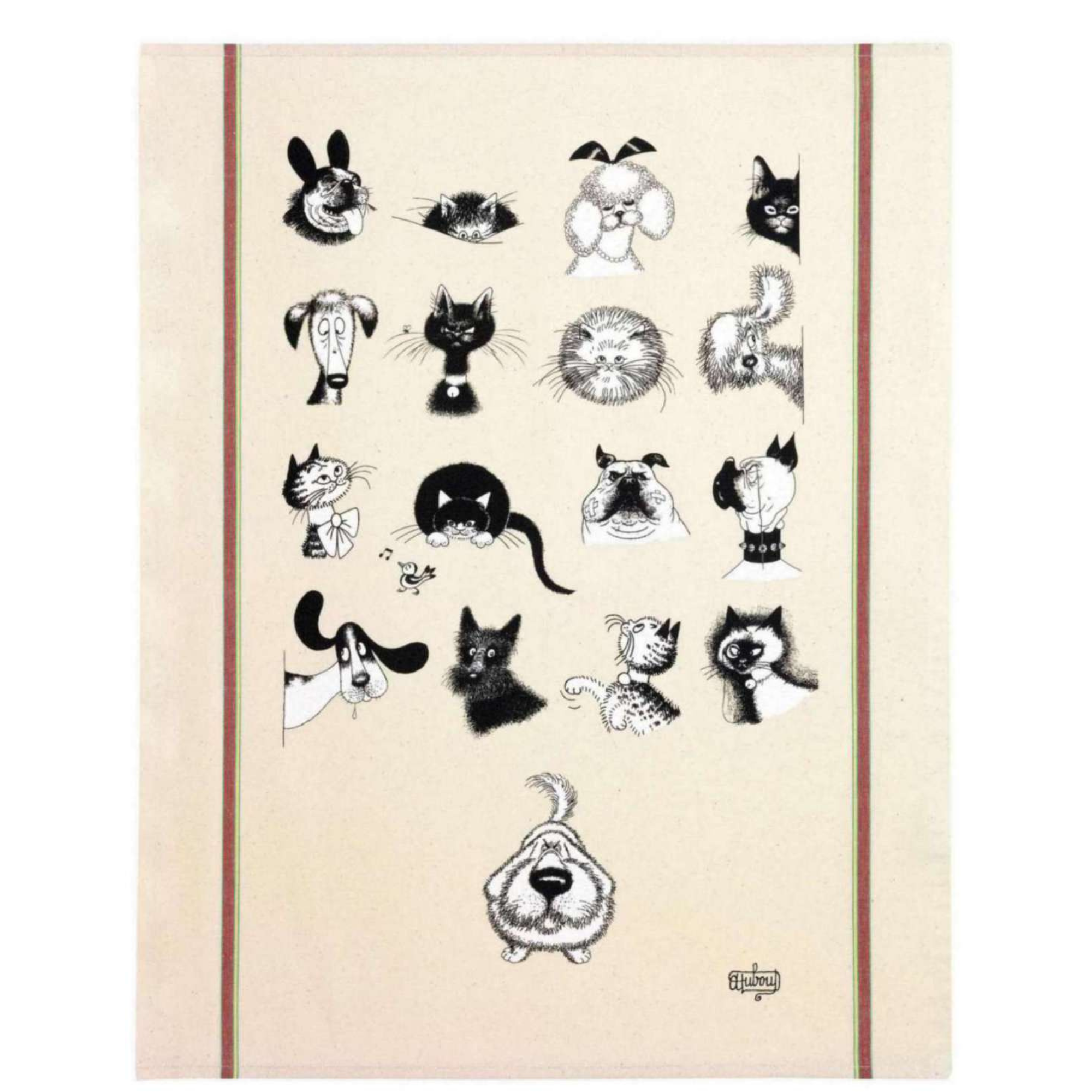 Dubout Cats Large Tea Towels