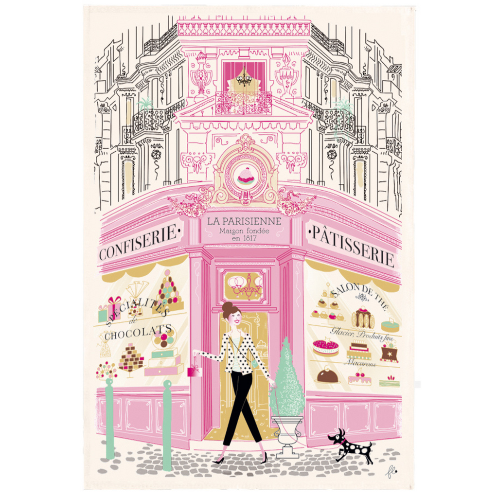 French tea towels Paris Vintage Pastry shop Made in France Clementine Boutique Toronto