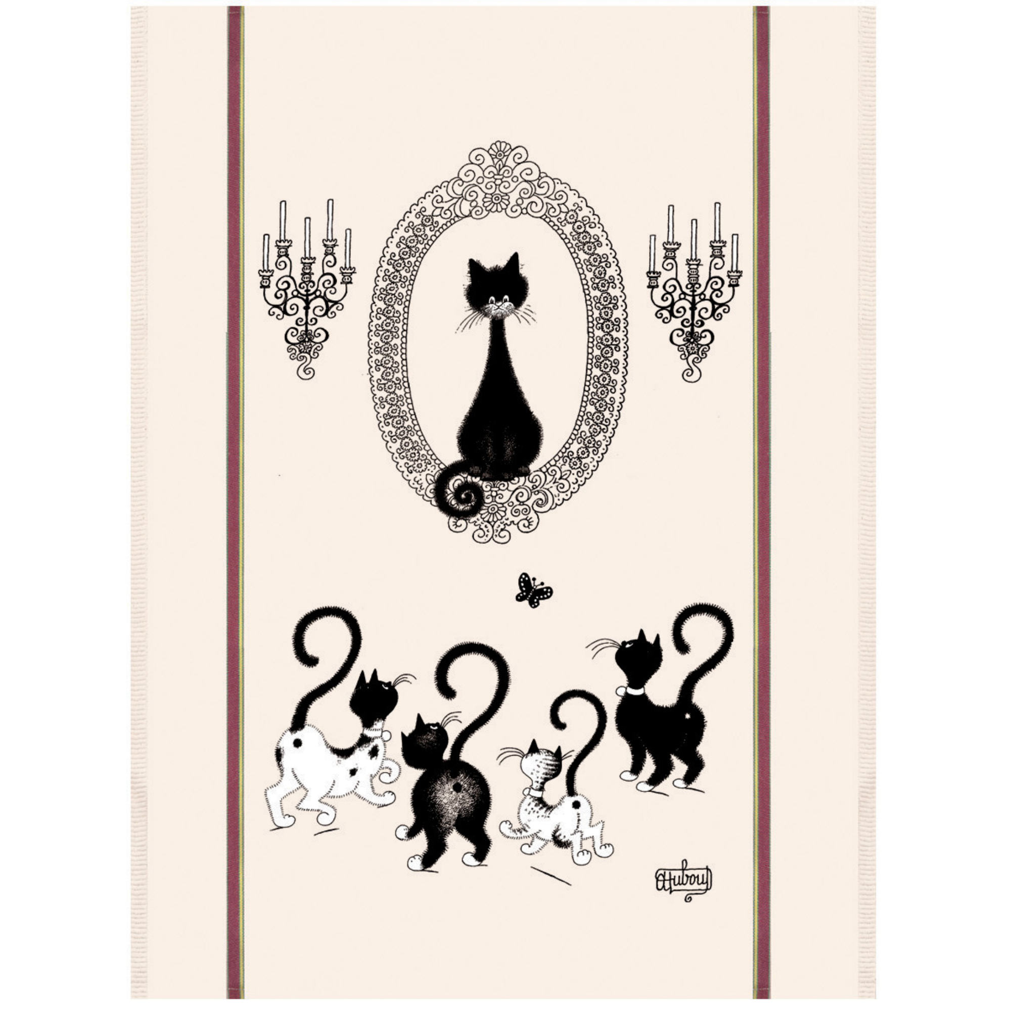 Cat French tea towel Dubout Made in France Clementine Boutique Toronto Winkler Canada