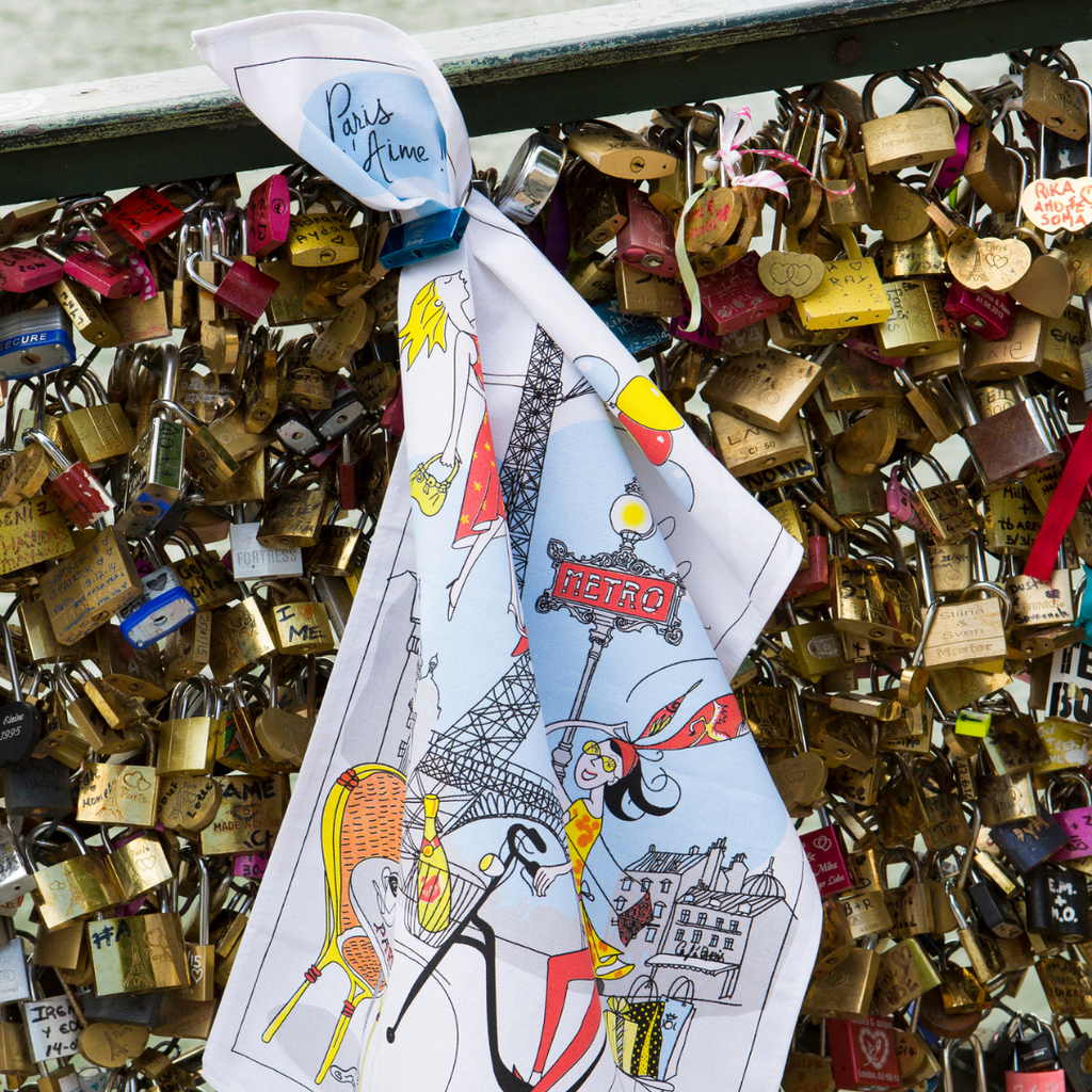 Paris Je t'aime Tea Towels Made in France Clementine Boutique Canada