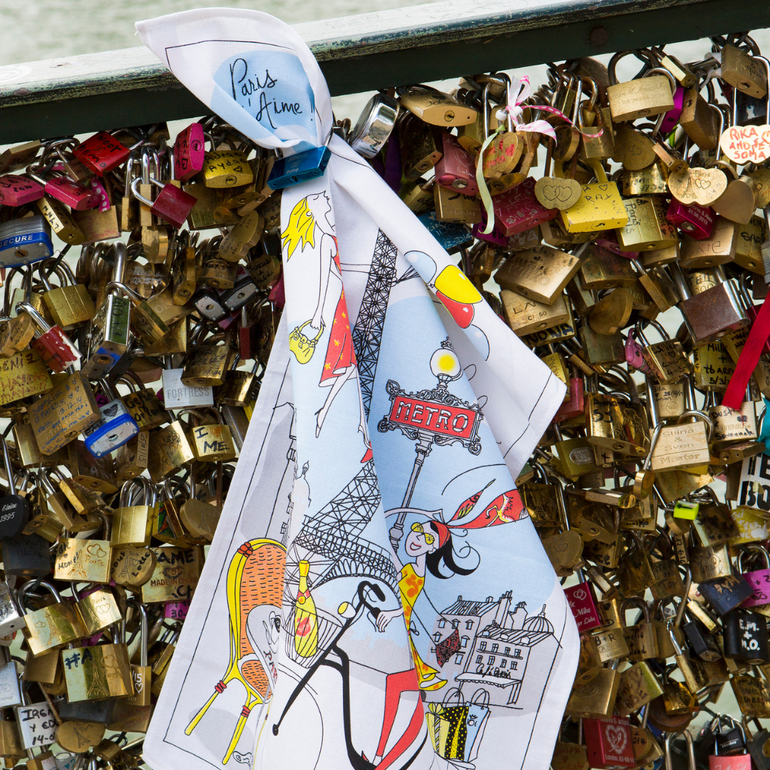 Paris Je t'aime Tea Towels Made in France Clementine Boutique Canada