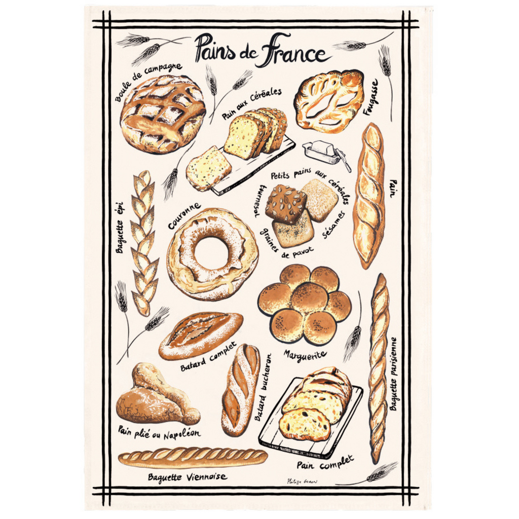 Breads of France Tea Towel Made in France Winkler Canada Clementine Boutique