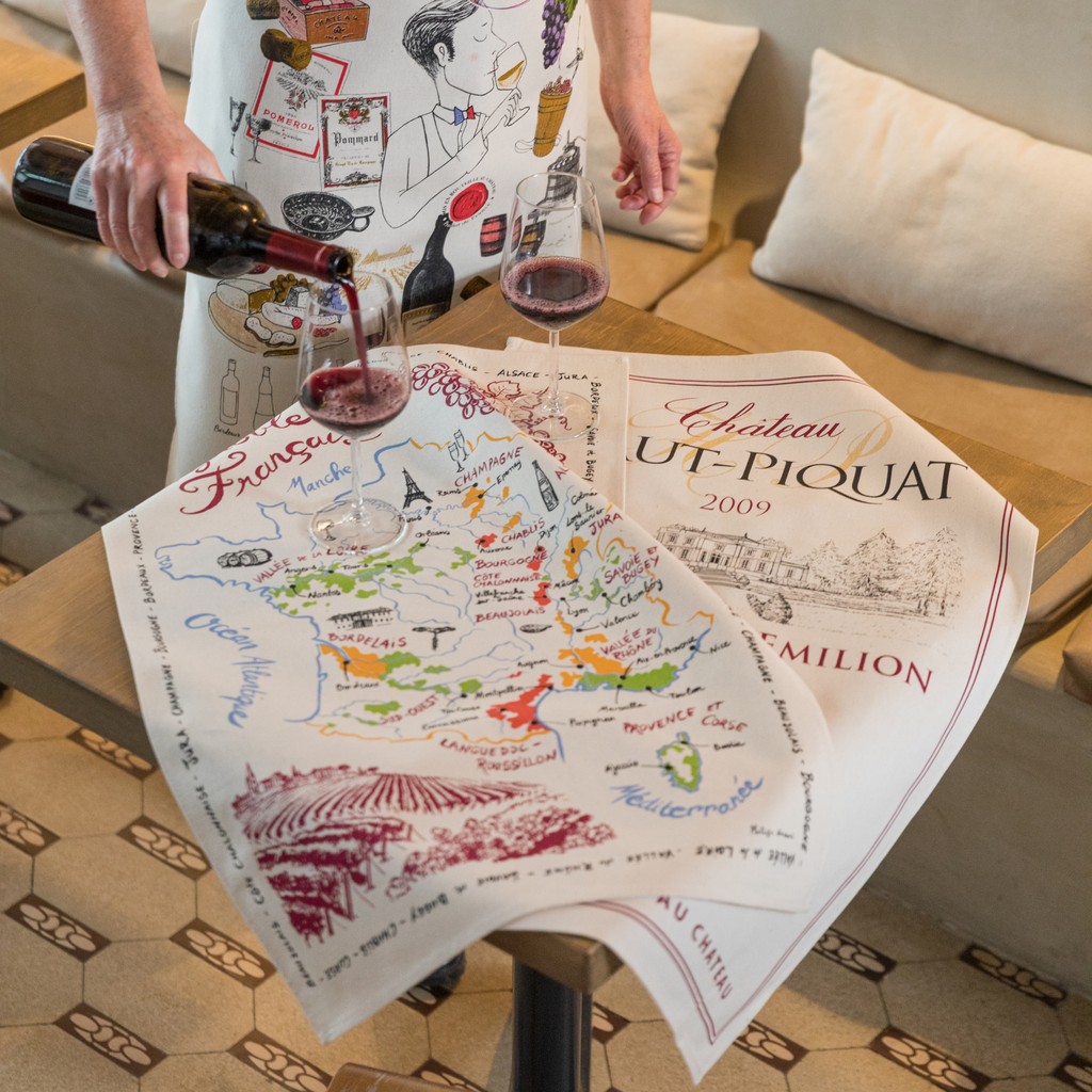 French Wines tea towel Winkler Canada made in France Clementine Boutique Toronto