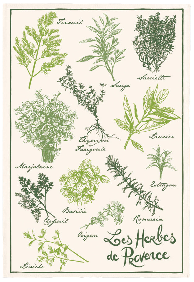 Provence Herbs Tea Towels Made in France Winkler Canada Clementine Boutique Toronto
