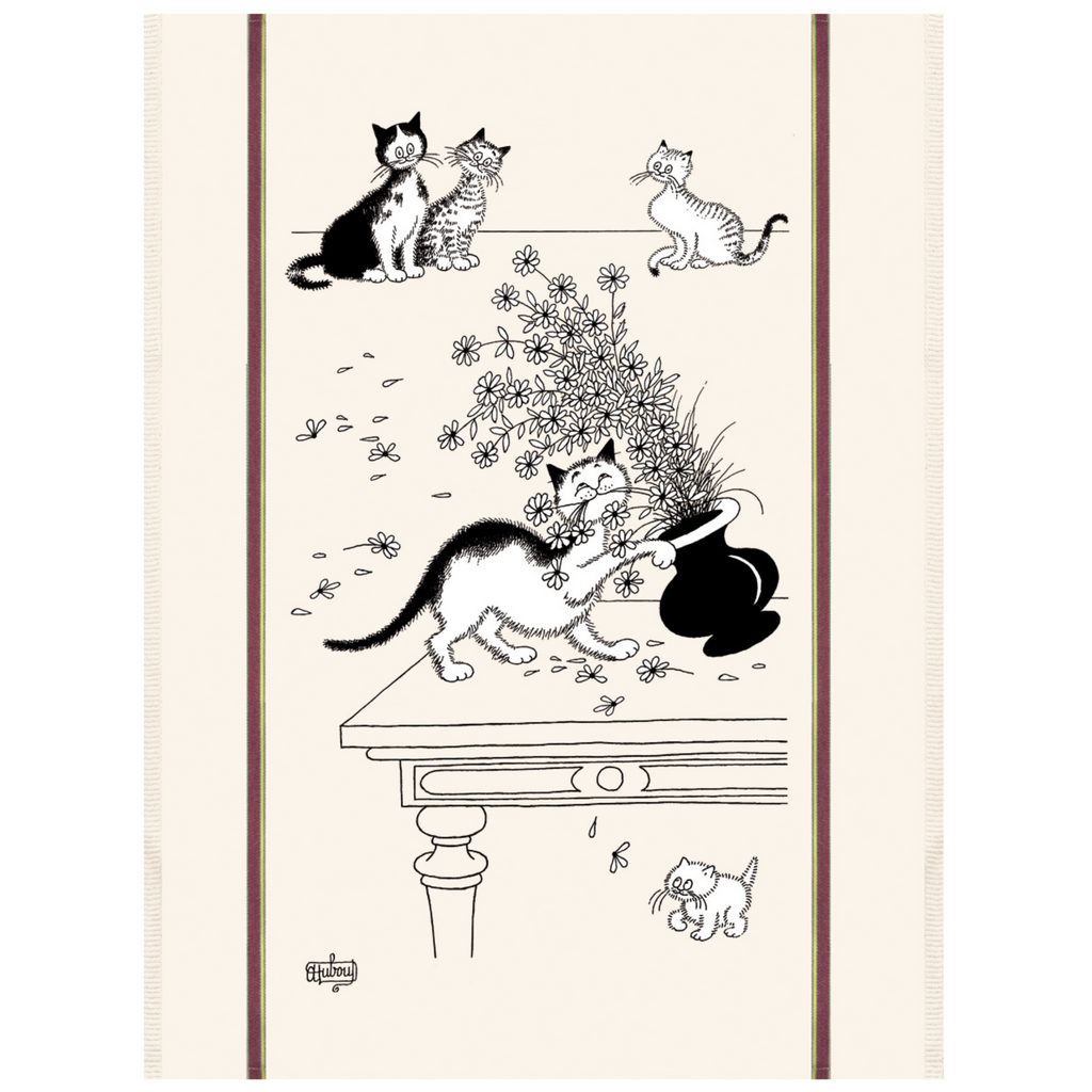 Cat French tea towel Dubout Made in France Clementine Boutique Toronto Winkler Canada