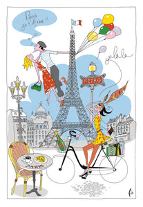 Paris Je t'aime Tea Towels Made in France Clementine Boutique Canada