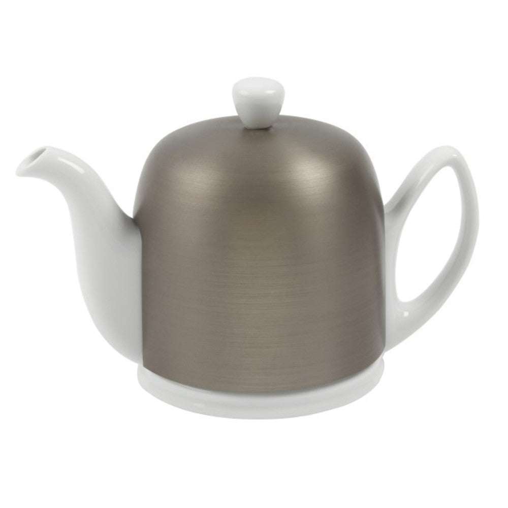 Degrenne Paris Salam White Teapot with Zinc Aluminum Lid 4 Cup Clementine Boutique Toronto