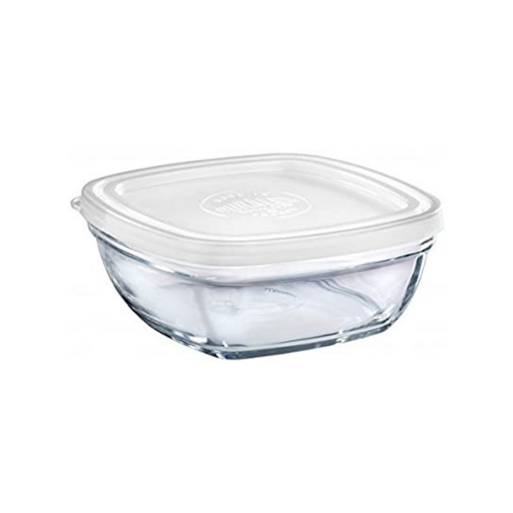Lys Freshbox Square Glass Bowl with Frosted Lid 15cl (0.1qt)