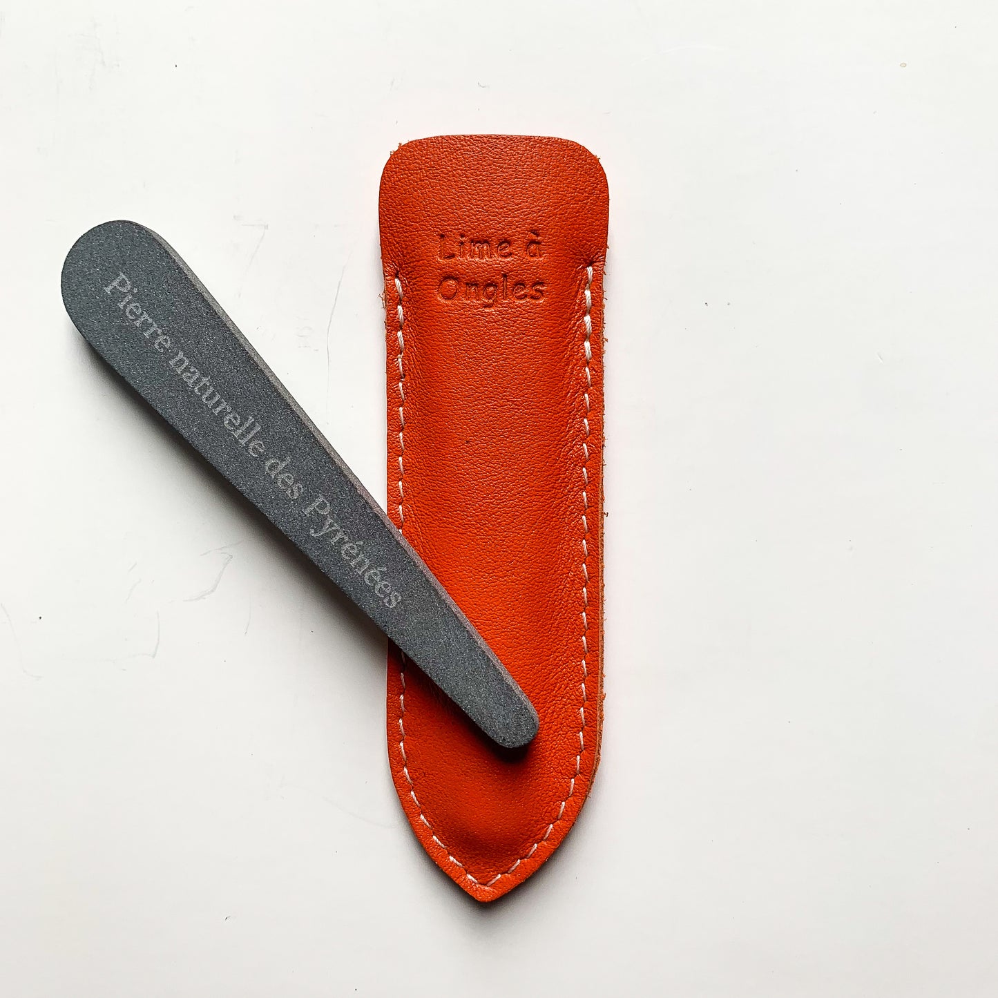French Stone Nail File in Leather Pouch Made in France Clementine Boutique Canada