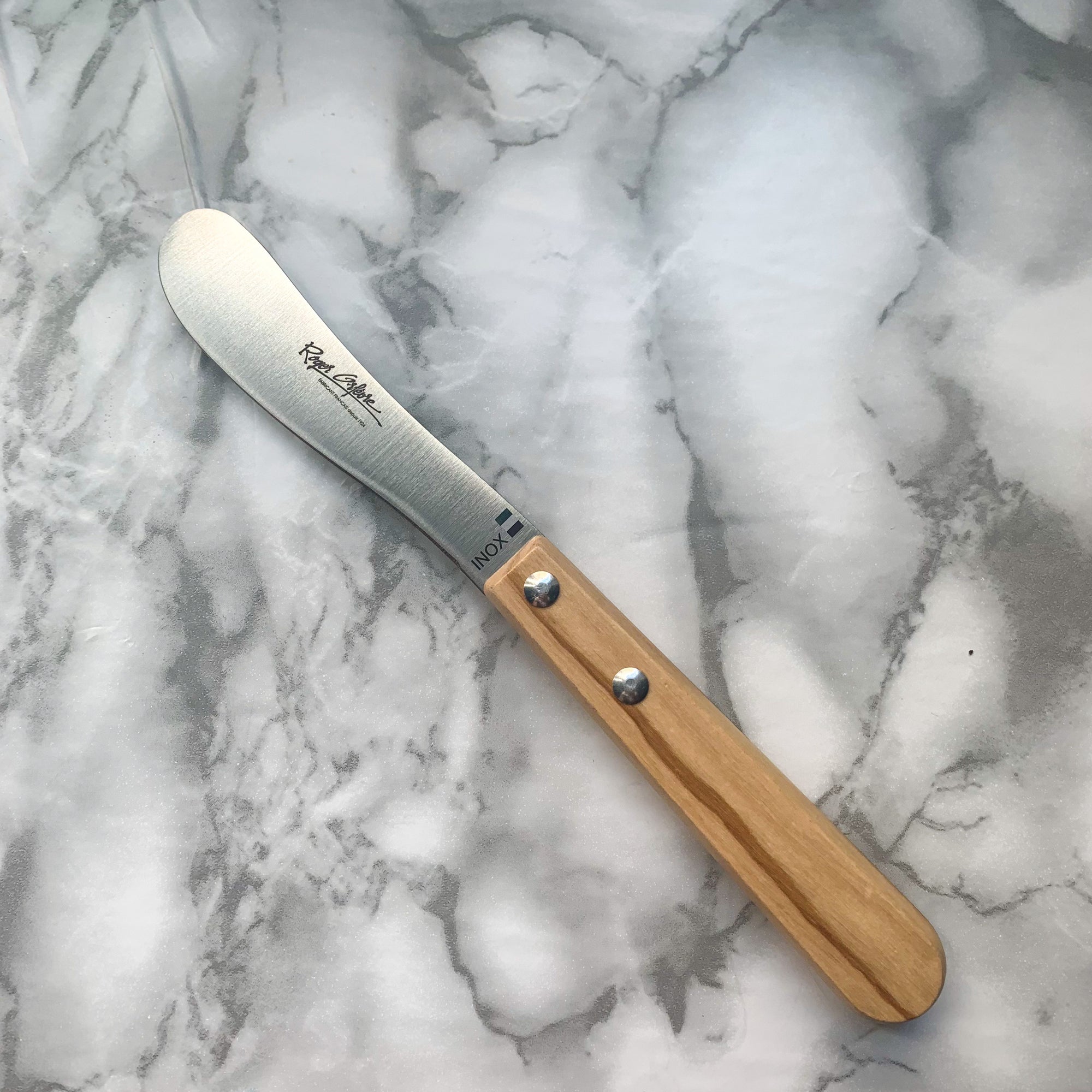roger orfevre canada butter knife olive wood handle made in france