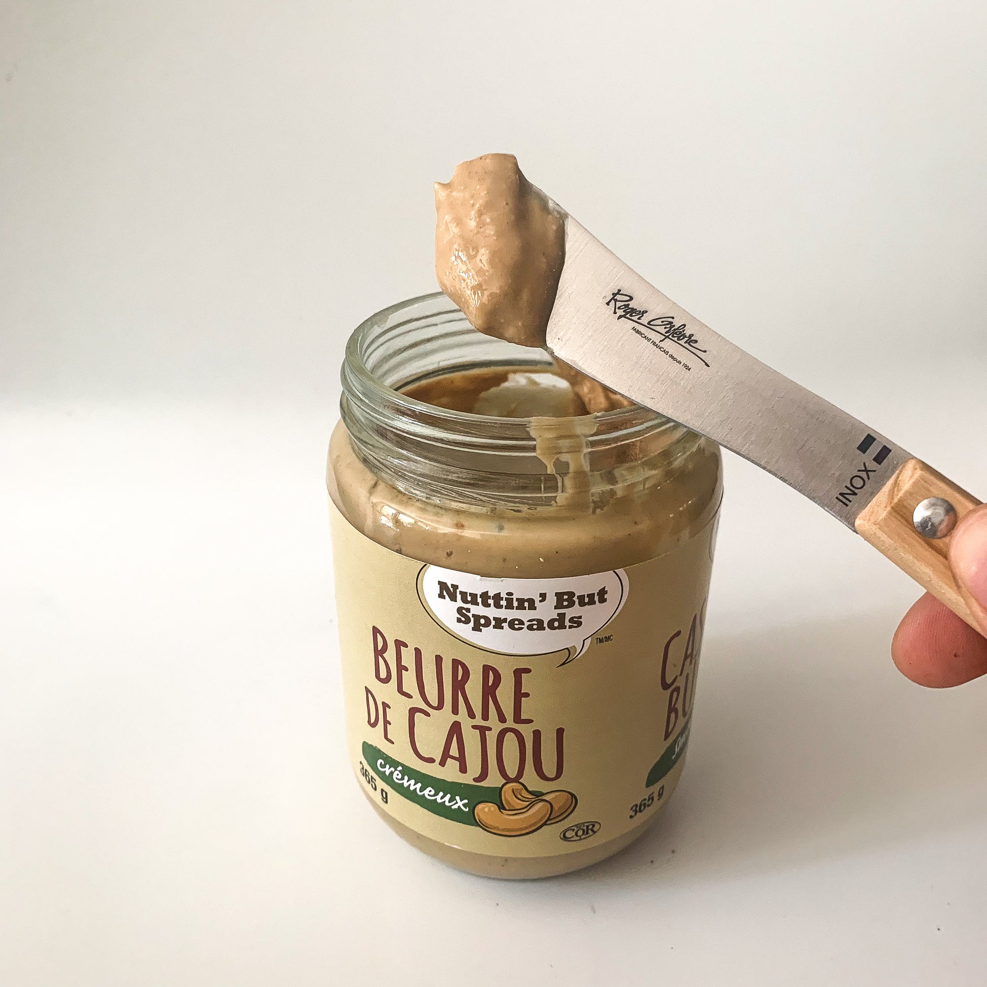 roger orfevre canada butter knife olive wood handle made in france