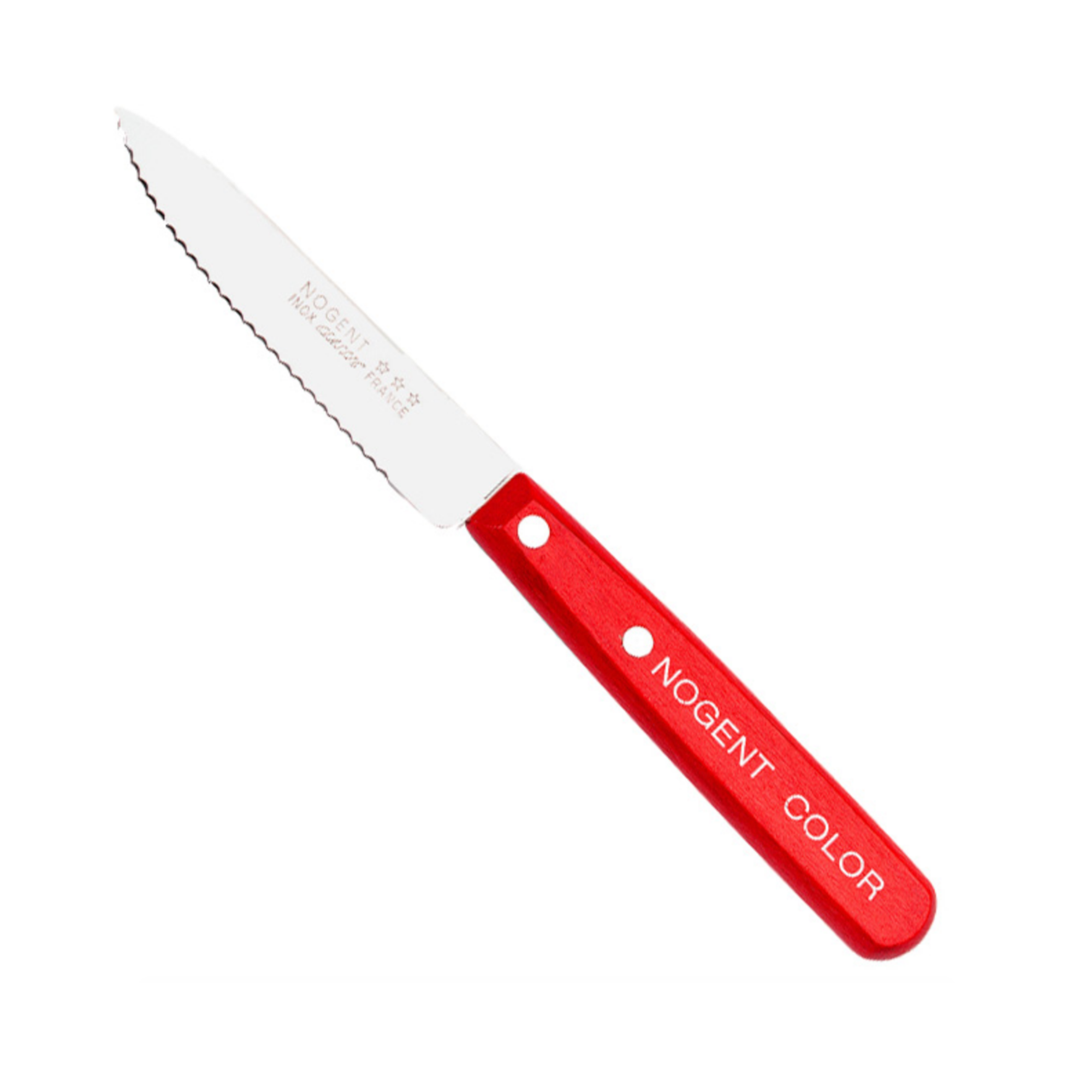 Serrated Paring knife Nogent Color Made in France wood red