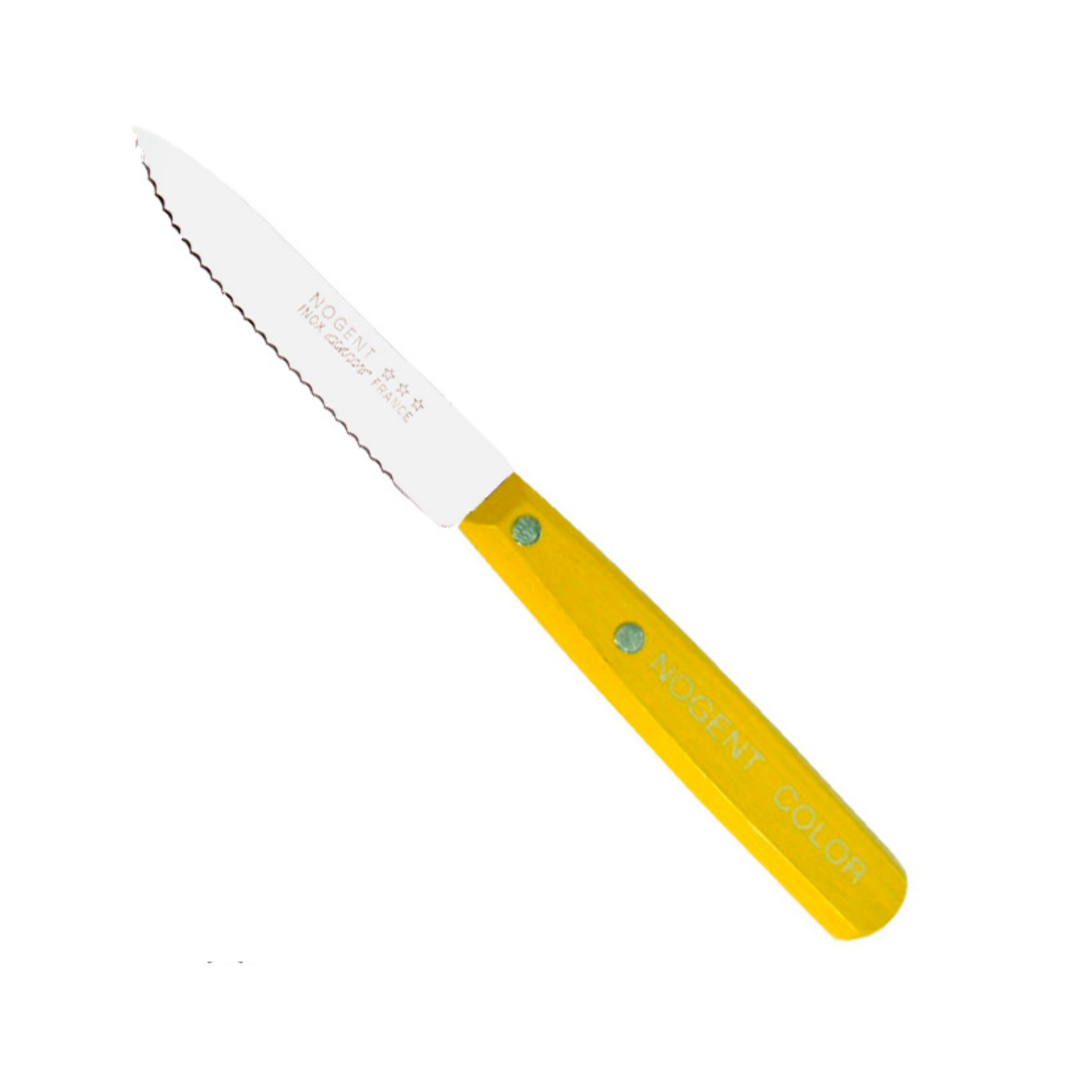 Serrated Paring knife Nogent Color Made in France wood yellow