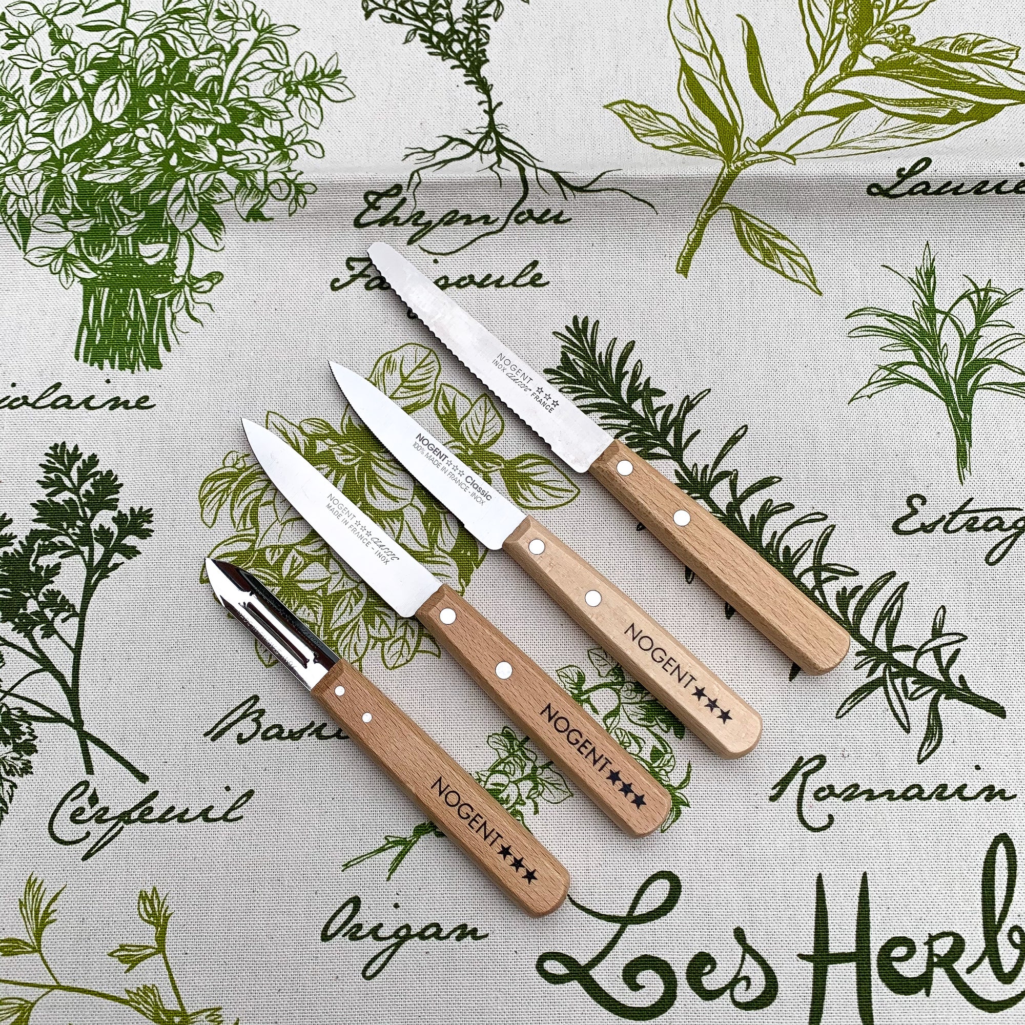 4 Knife Classic Starter Set sustainable beechwood Made in France Nogent Canada Clementine Boutique