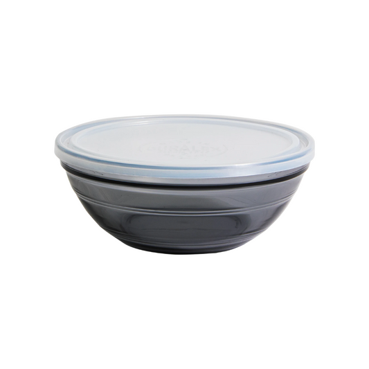 Duralex Canada Lys Freshbox Grey Round Bowl with Translucent Lid, 20cm Clementine Boutique